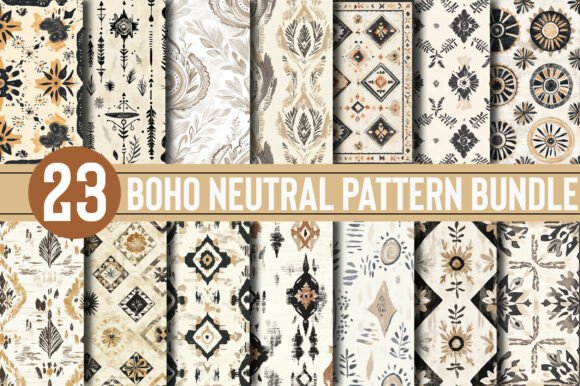 Boho Neutral Pattern Bundle: Elevate Your Digital Designs