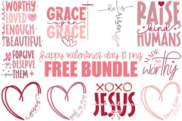 Christian Valentine PNG Bundle: Jesus PNG for Creative Design