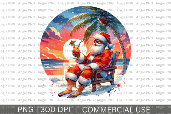 Christmas in July Santa on Beach PNG: Creative Applications