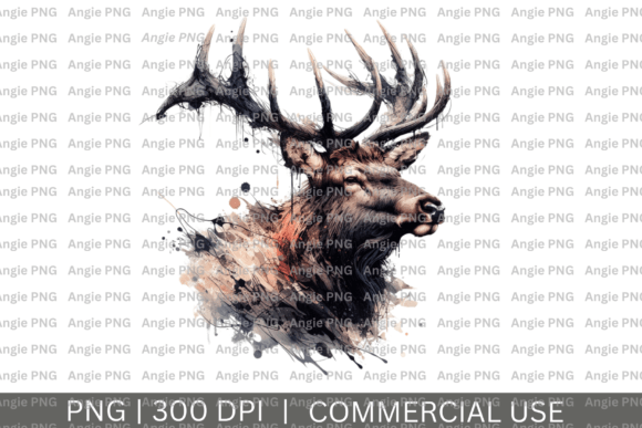 Elk Abstract Watercolor Clipart: A Versatile Design Asset