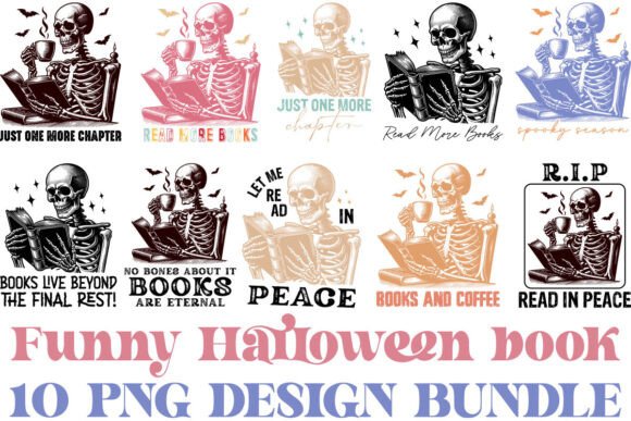 Funny Halloween Book PNG Bundle: Spooky Design Assets