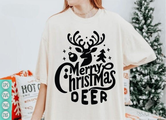 Merry Christmas Deer SVG: Festive Design Assets