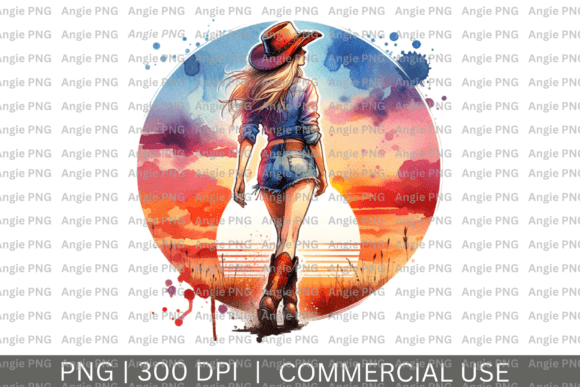 Western Cowgirl Sunset PNG: Elevate Your Creative Projects
